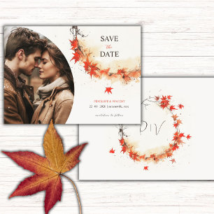 Watercolor Fall Wreath Save The Date