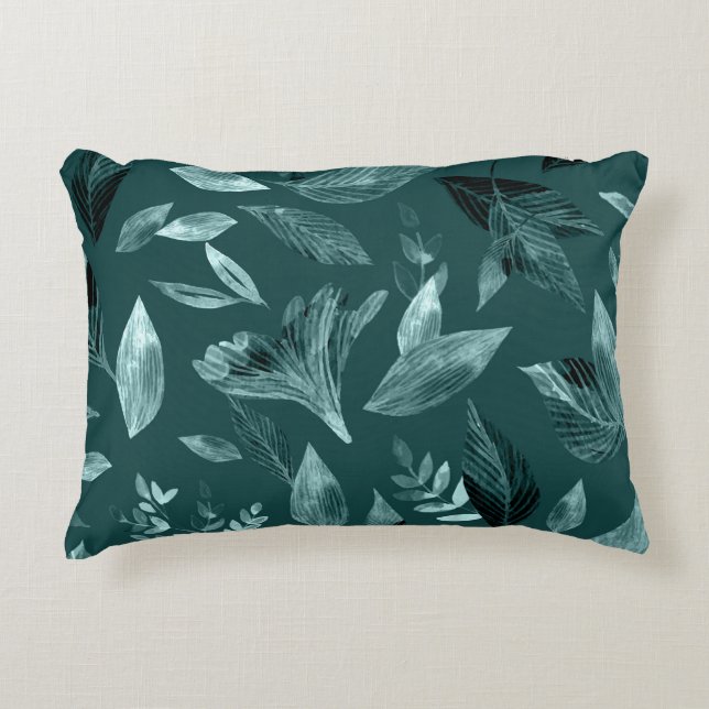 Watercolor fallen leaves 10 accent pillow (Front)