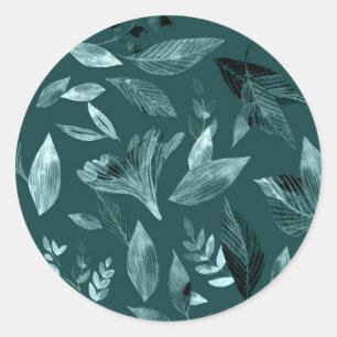 Watercolor fallen leaves 10 classic round sticker