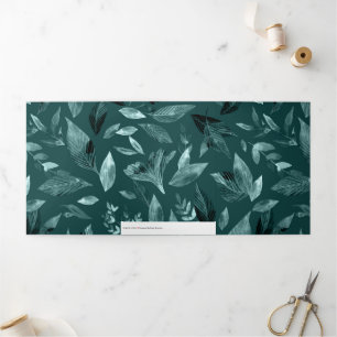 Watercolor fallen leaves 10 Tri-Fold holiday card