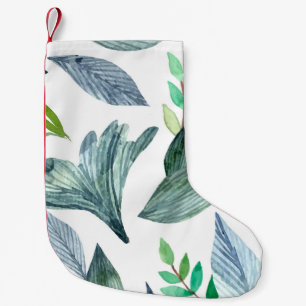 Watercolor fallen leaves 11 small christmas stocking