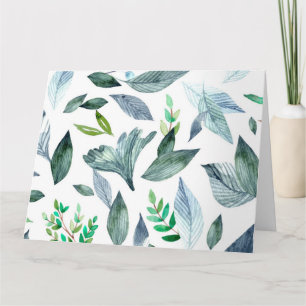 Watercolor fallen leaves 11 thank you card