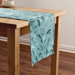 Watercolor fallen leaves 2 medium table runner