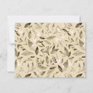 Watercolor fallen leaves 4 card