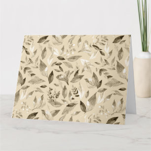 Watercolor fallen leaves 4 thank you card