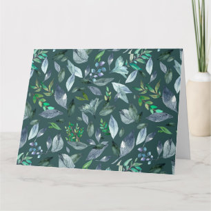 Watercolor fallen leaves 5 card
