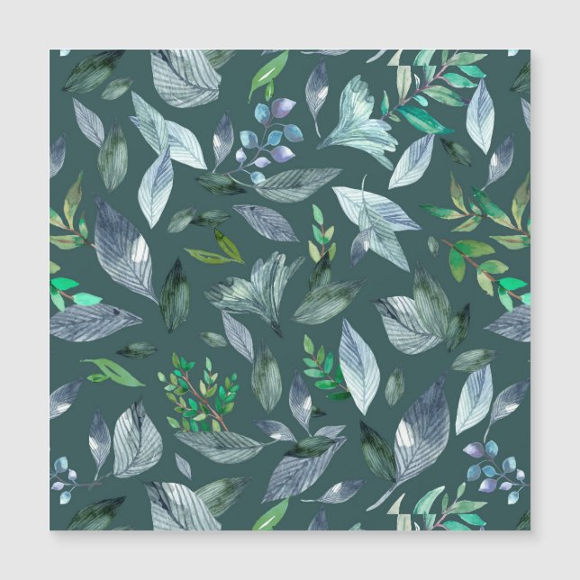 Watercolor fallen leaves 5 magnetic invitation (Front)