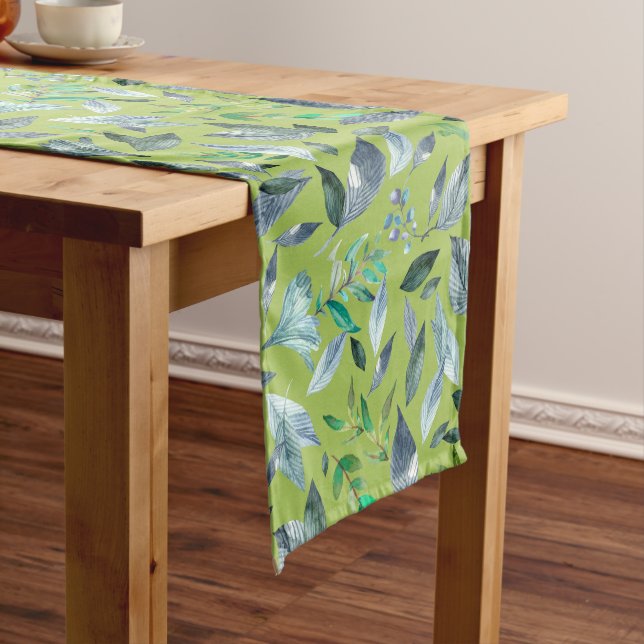 Watercolor fallen leaves 6 medium table runner (In Situ)