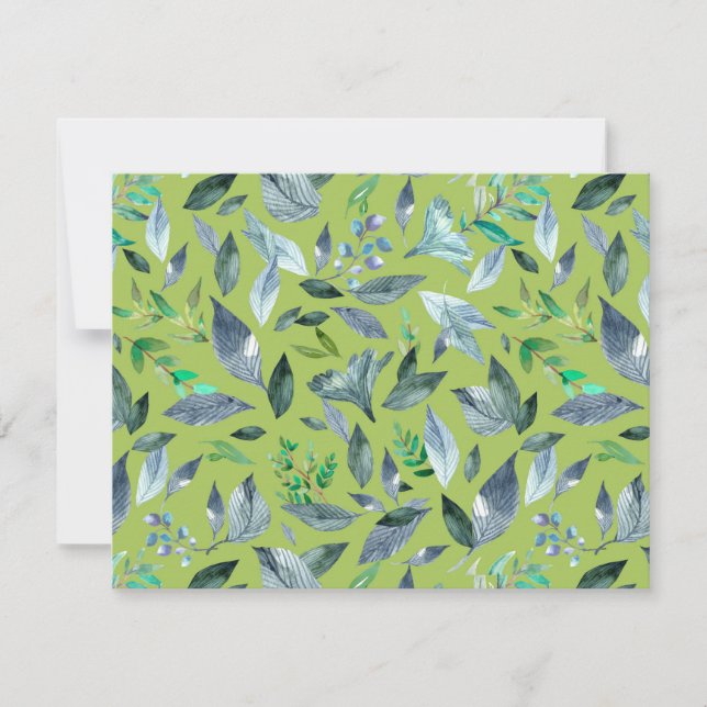 Watercolor fallen leaves 6 save the date (Front)