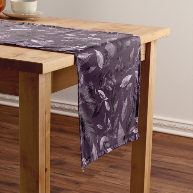 Watercolor fallen leaves 7 medium table runner (In Situ)