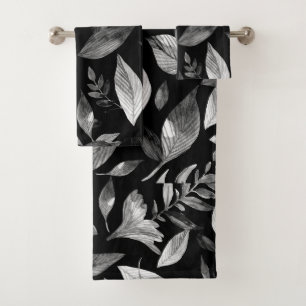 Watercolor fallen leaves 9 bath towel set