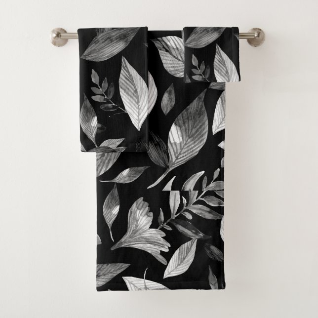 Watercolor fallen leaves 9 bath towel set (Insitu)