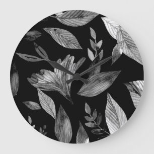 Watercolor fallen leaves 9 large clock