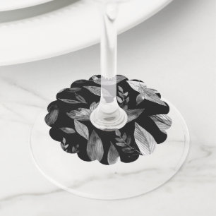 Watercolor fallen leaves 9 wine glass tag