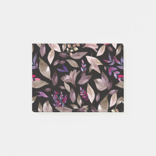 Watercolor fallen leaves post-it notes