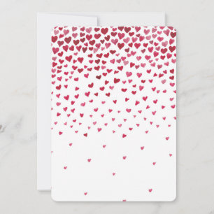 Watercolor Falling Hearts Baby Shower Invitation