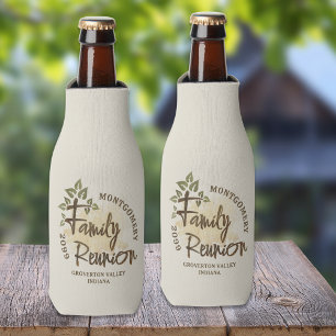 Watercolor Family Reunion Script Tree Name Year Bottle Cooler