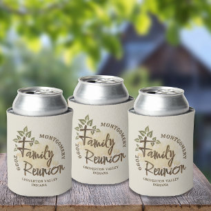 Watercolor Family Reunion Script Tree Name Year Can Cooler