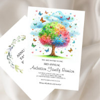 Watercolor Family Tree Family Reunion Invitation