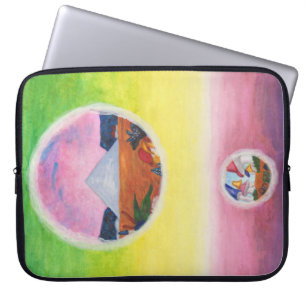 Watercolor Fantasy Dimensions Pyramid Dream Worlds Laptop Sleeve