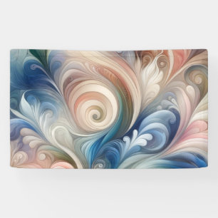 Watercolor Fantasy Floral Pastel Blue & Cream Banner