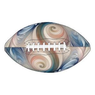 Watercolor Fantasy Floral Pastel Blue & Cream Football