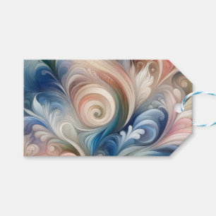 Watercolor Fantasy Floral Pastel Blue & Cream  Gift Tags