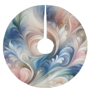 Watercolor Fantasy Floral Romantic Pattern Brushed Polyester Tree Skirt