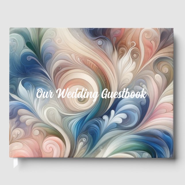 Watercolor Fantasy Floral Romantic Pattern Guest Book (Front)