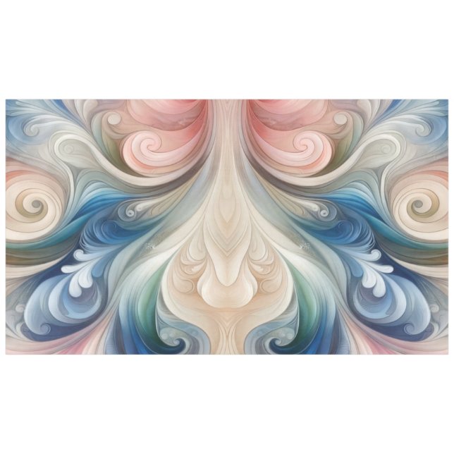 Watercolor Fantasy Floral Romantic Pattern Tablecloth (Front (Horizontal))