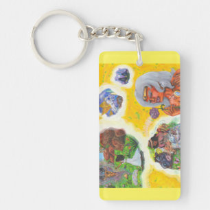 Watercolor Fantasy Goddess Dreams Love Dimension Keychain