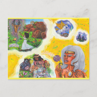 Watercolor Fantasy Goddess Dreams Love Dimension Postcard