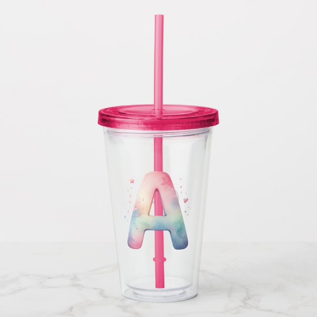 Watercolor Fantasy - Personalized Acrylic Tumbler (Front)