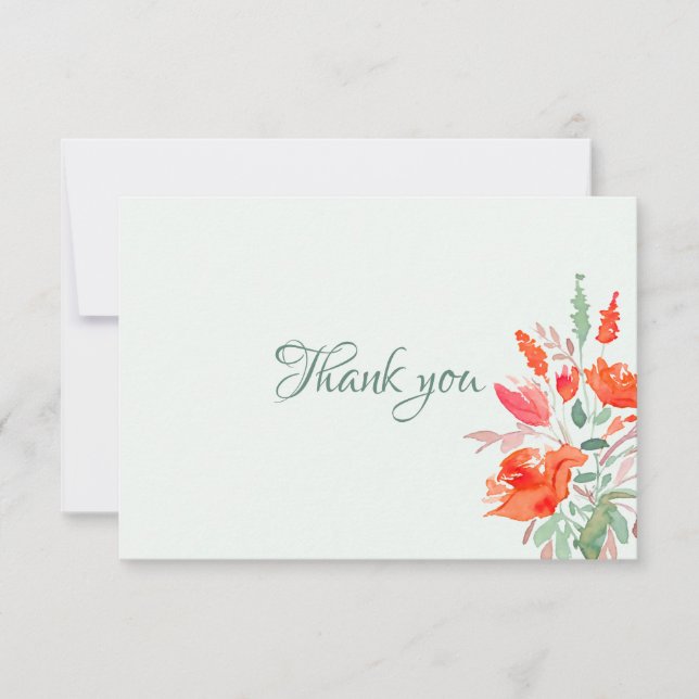 Watercolor Fantasy Personalized Stationery Thank You Card (Front)
