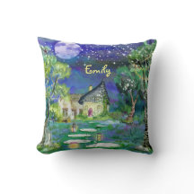 Watercolor Fantasy Woods Fairy Light Magic Cottage