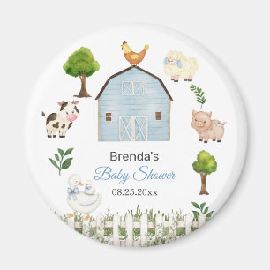 Watercolor Farm Animals Barnyard Baby Shower Favou Magnet