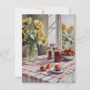 Watercolor Farm Kitchen Table D Holiday Card