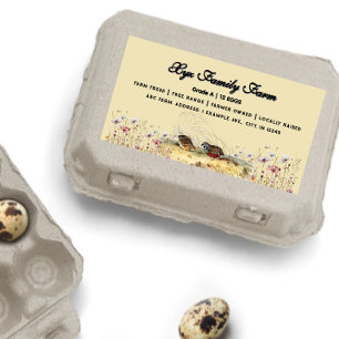 Watercolor Farm Quail Eglise Étiquette carton