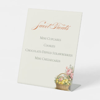 Watercolor Farmers Market Sweet Treat Menu Pedestal Sign