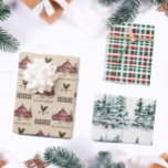 Watercolor Farmhouse Country Christmas Wrapping Paper Sheet<br><div class="desc">This custom country wrapping paper includes adorable watercolor barn,  evergreen tree and farmhouse related graphics. Add a name using the personalization feature. Perfect for Christmas or any gifting occasion!</div>