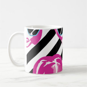 Watercolor Fashion Girls Faces Pattern Coffee Mug