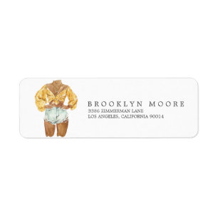 Watercolor Fashion Illustration Return Address
