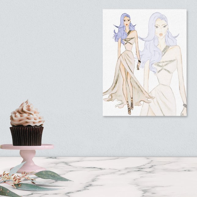 Watercolor Fashion Model Canvas Print (Creator Uploaded)