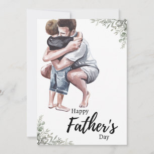 Watercolor fathers day holiday card