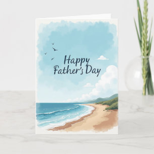 Watercolor Fathers Day View Card