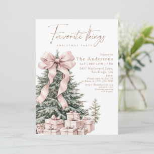 Watercolor Favorite Things Christmas Party Invitation