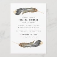 Watercolor Feather Duo Birthday
