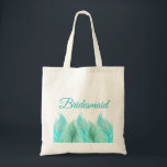 Watercolor Feathers Bridesmaid Wedding Tote Bag<br><div class="desc">This light and airy design features watercolor feathers in cool shades of blue, aqua and green. It coordinates with the "Watercolor Feathers Wedding Collection". Use for wedding favours or as a convenience item at destination weddings. Totes are available in this design for the entire bridal party and are come in...</div>