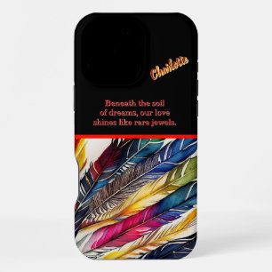 Watercolor Feathers in Harmony iPhone 16 Pro Max Case