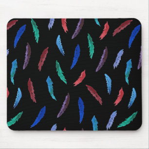 Watercolor Feathers Mousepad